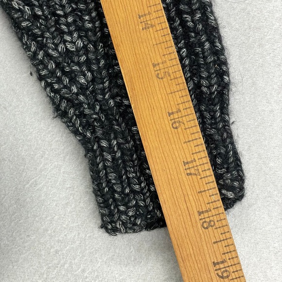 Hand Knit Sweater Womens‎ XS-S Black Speckle Chunky Mock Neck Pullover Soft Cozy - Picture 5 of 6